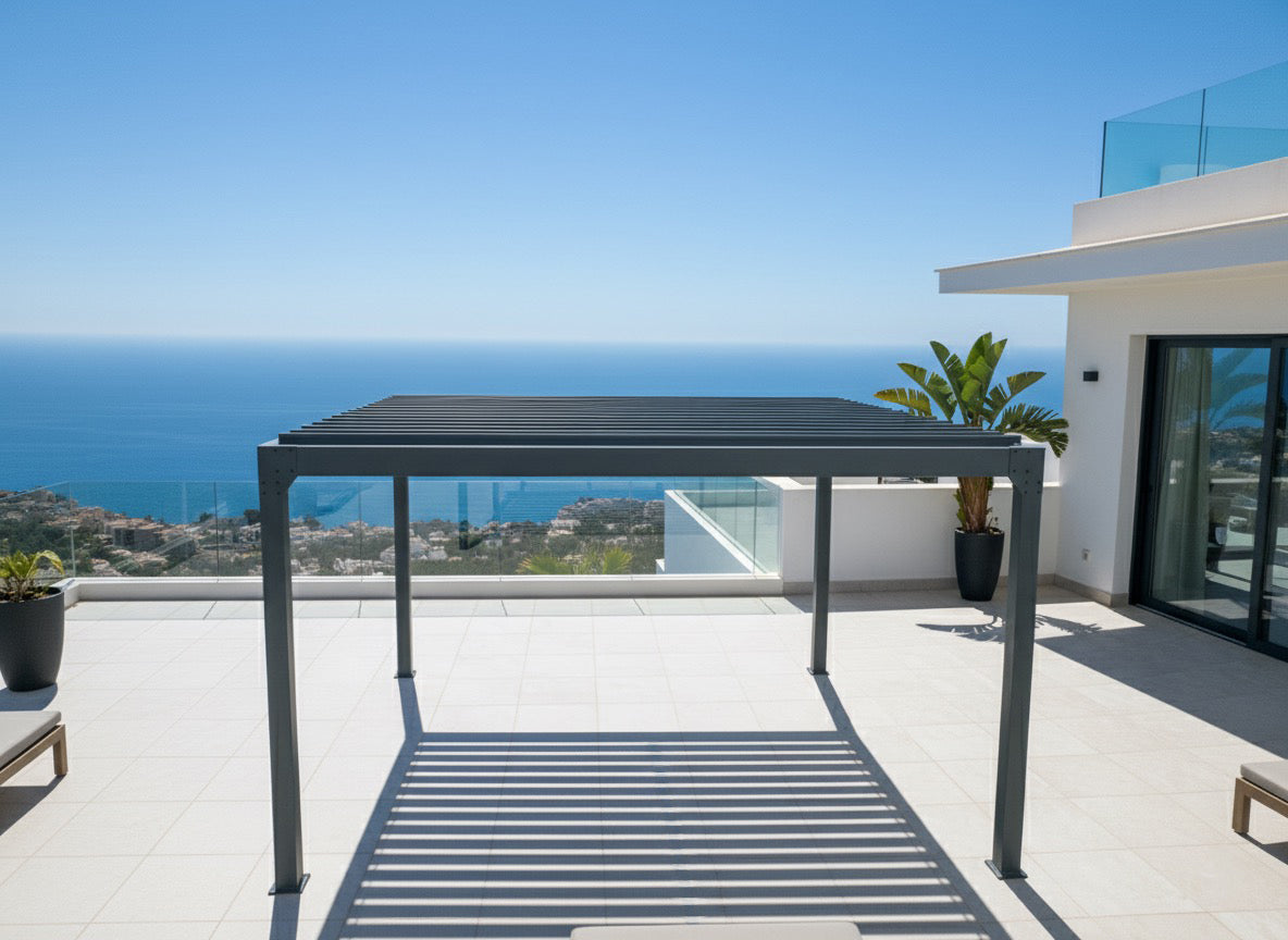 Pérgola 3mx3m - gris pizarra