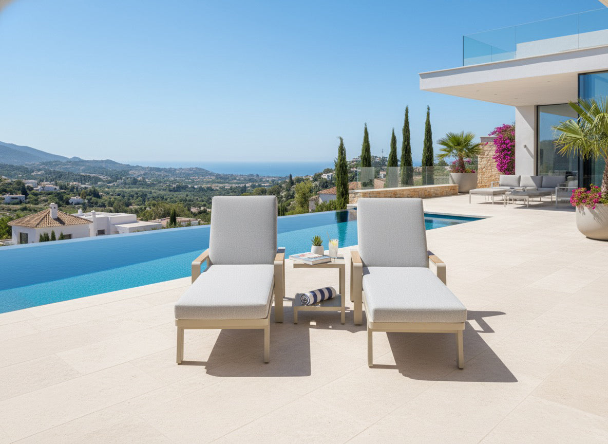 Bruges Sun Lounger Set - Ivory