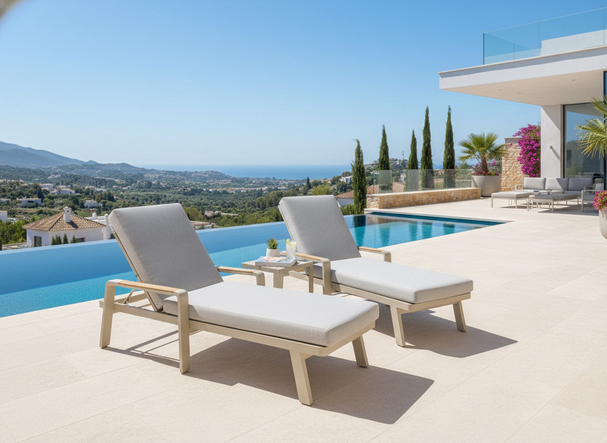 Bruges Sun Lounger Set - Ivory