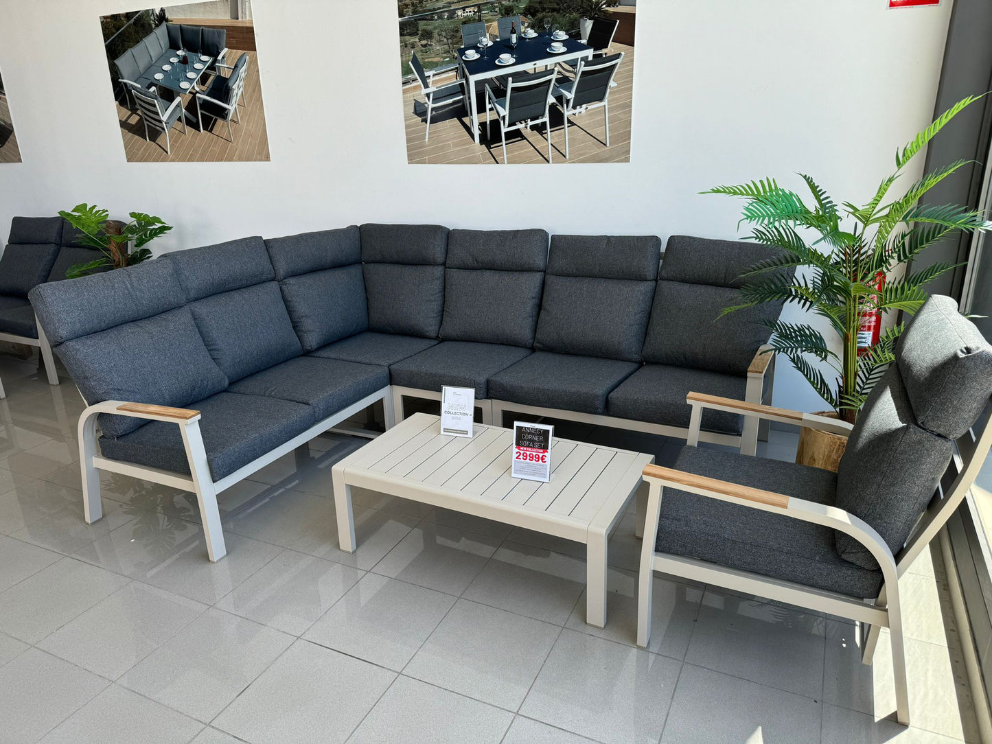Set de sofá esquinero annecy - gris titanio