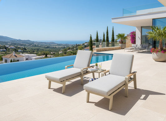 Bruges sun lounger set in Ivory