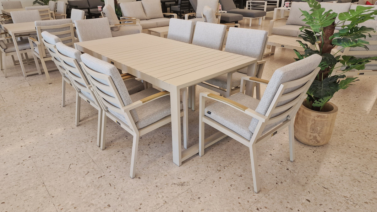 Bruges 8 Seat Dining Set - Ivory