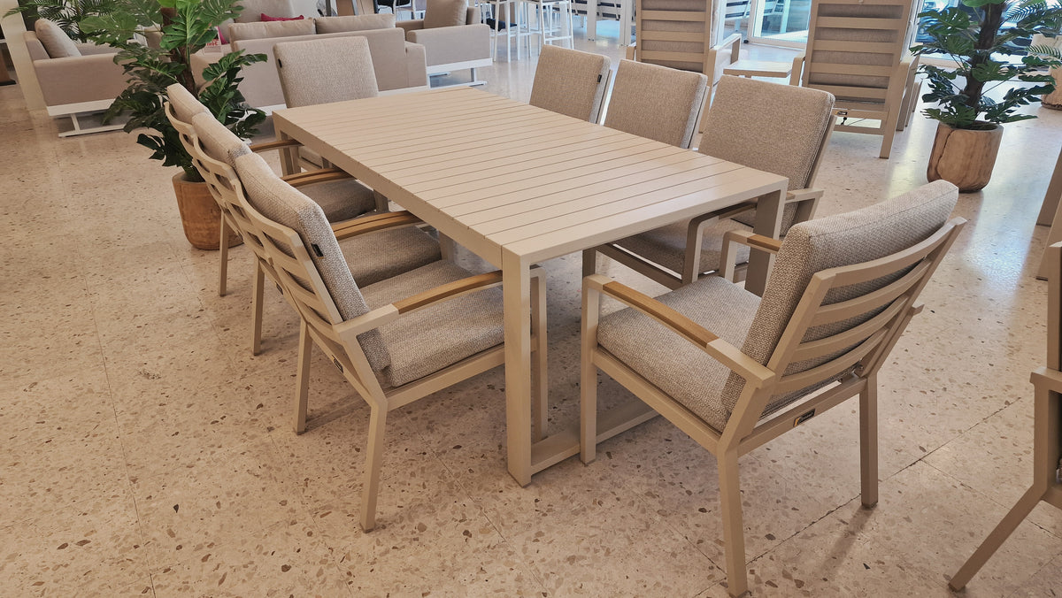 Bruges 8 Seat Dining Set - Ivory