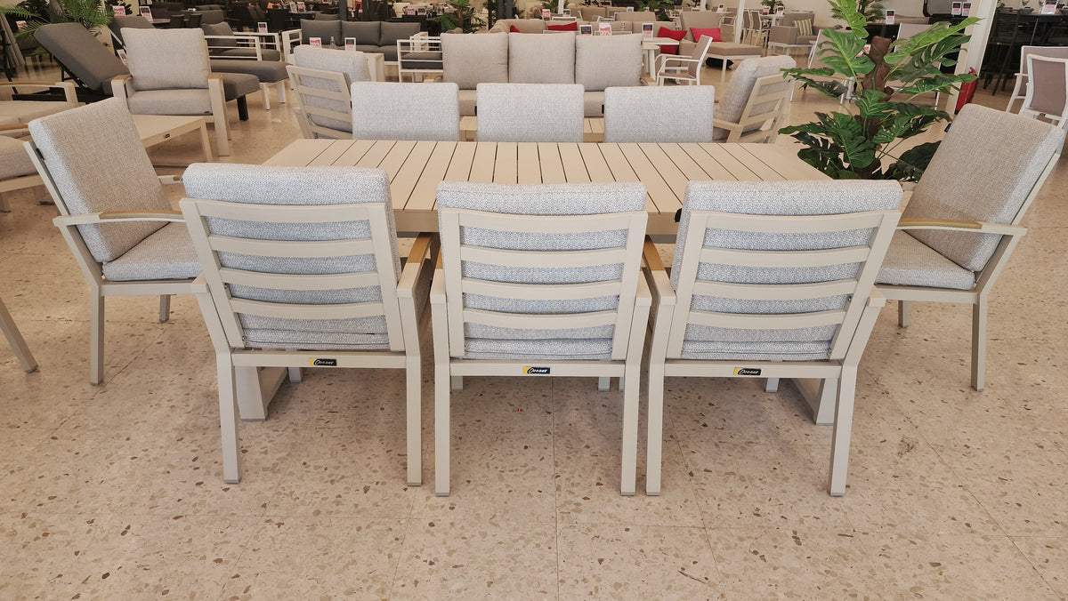 Bruges 8 Seat Dining Set - Ivory
