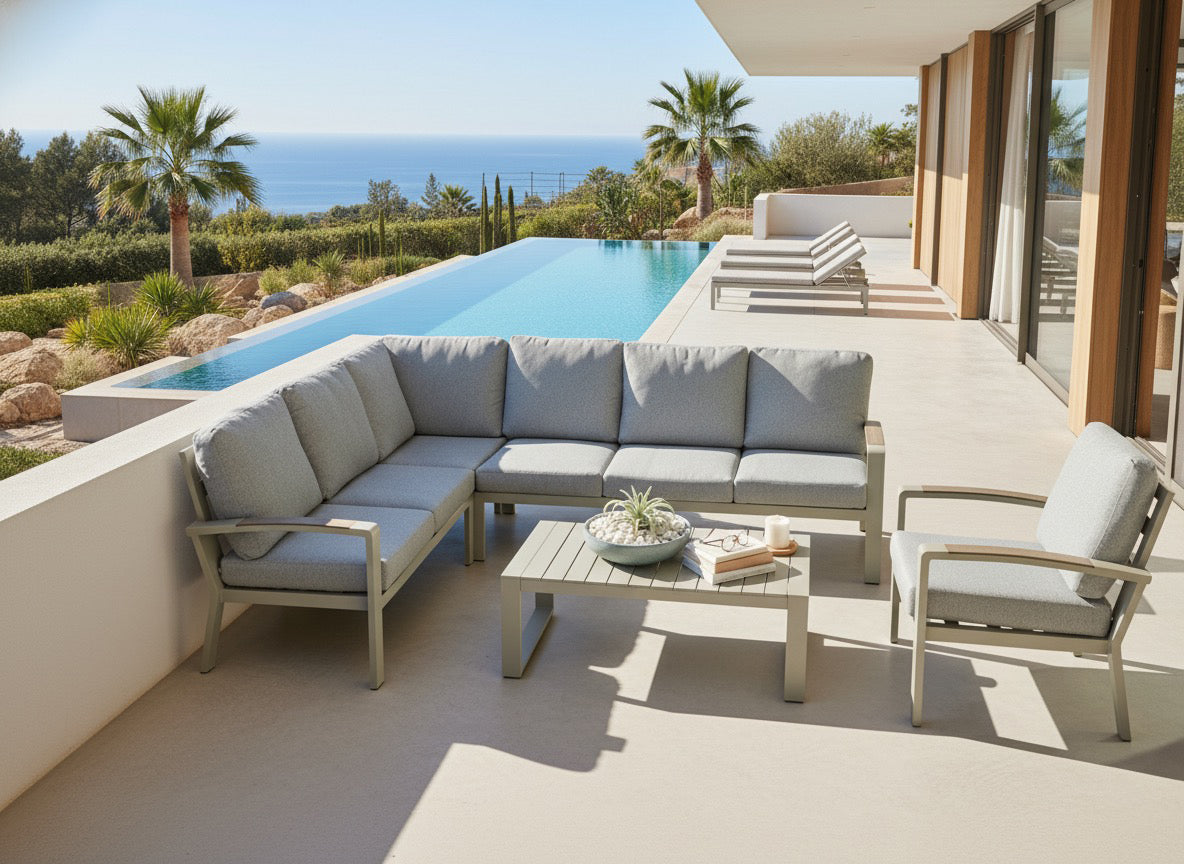 Bruges Corner Sofa Set - Ivory