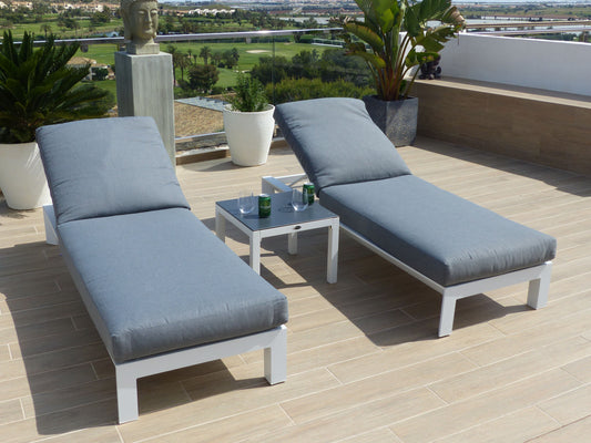 2 Valencia Luxury Sun Loungers & Side Table
