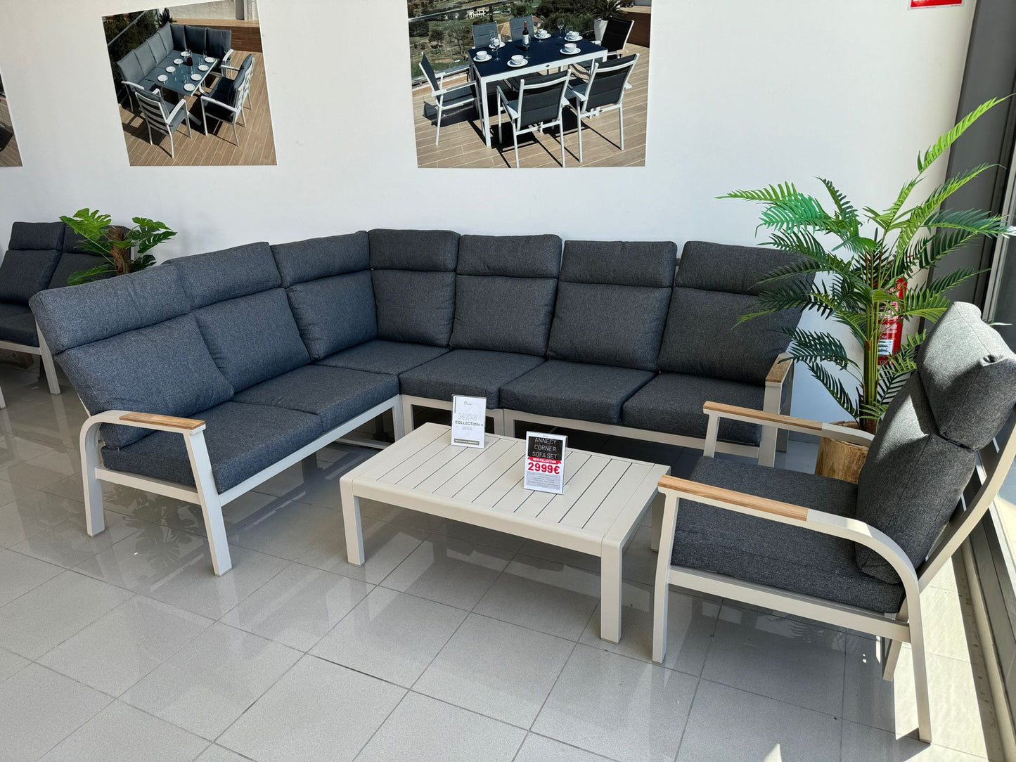 Annecy Corner Sofa Set - Titanium Grey